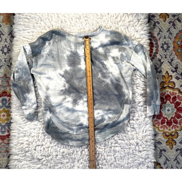 Olive & Oak Womens Sweatshirt Lg Long Sleeve Round Hem Gray White Tie Dye - Picture 4 of 8